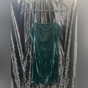 Dark/Forest Green Velvet Dress